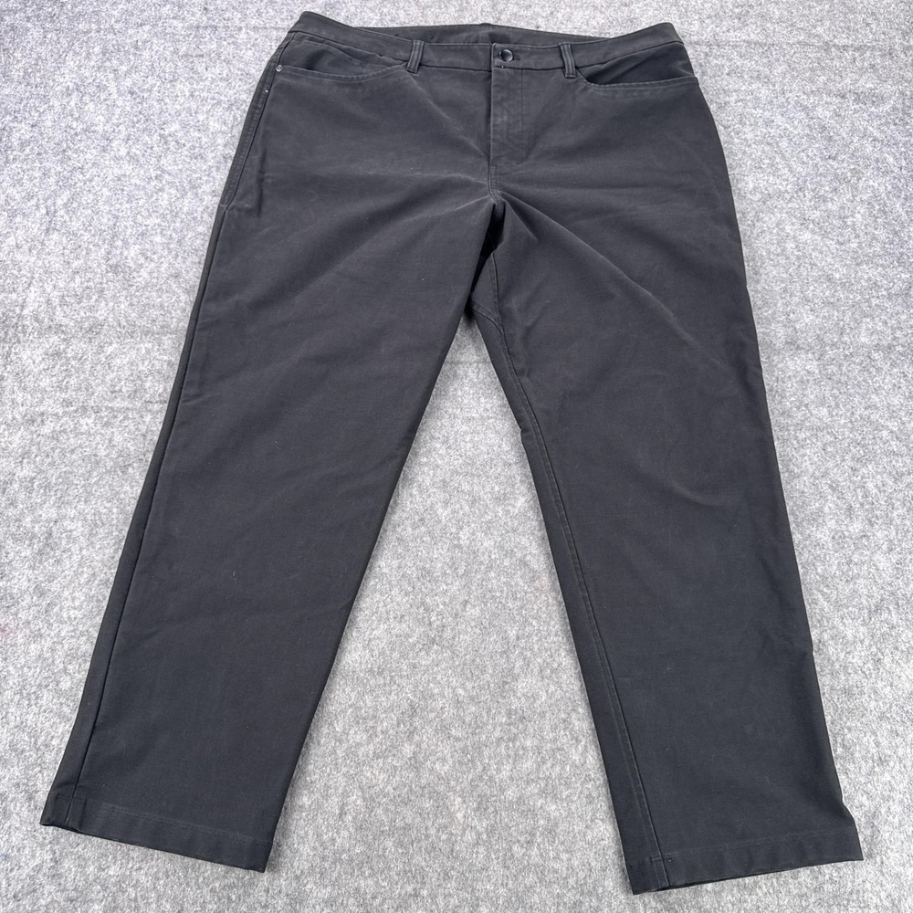 Lululemon Pants Mens 38 Black 5 Pocket Stretch Zip Fly Straight Leg LM5B02S-02